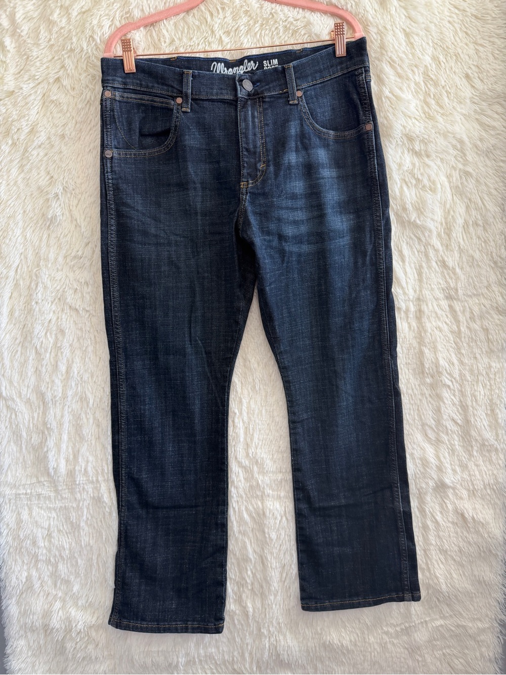 Wrangler Retro Mens Slim Bootcut Jeans Size 32x30 Dark Blue Wash Western Rodeo